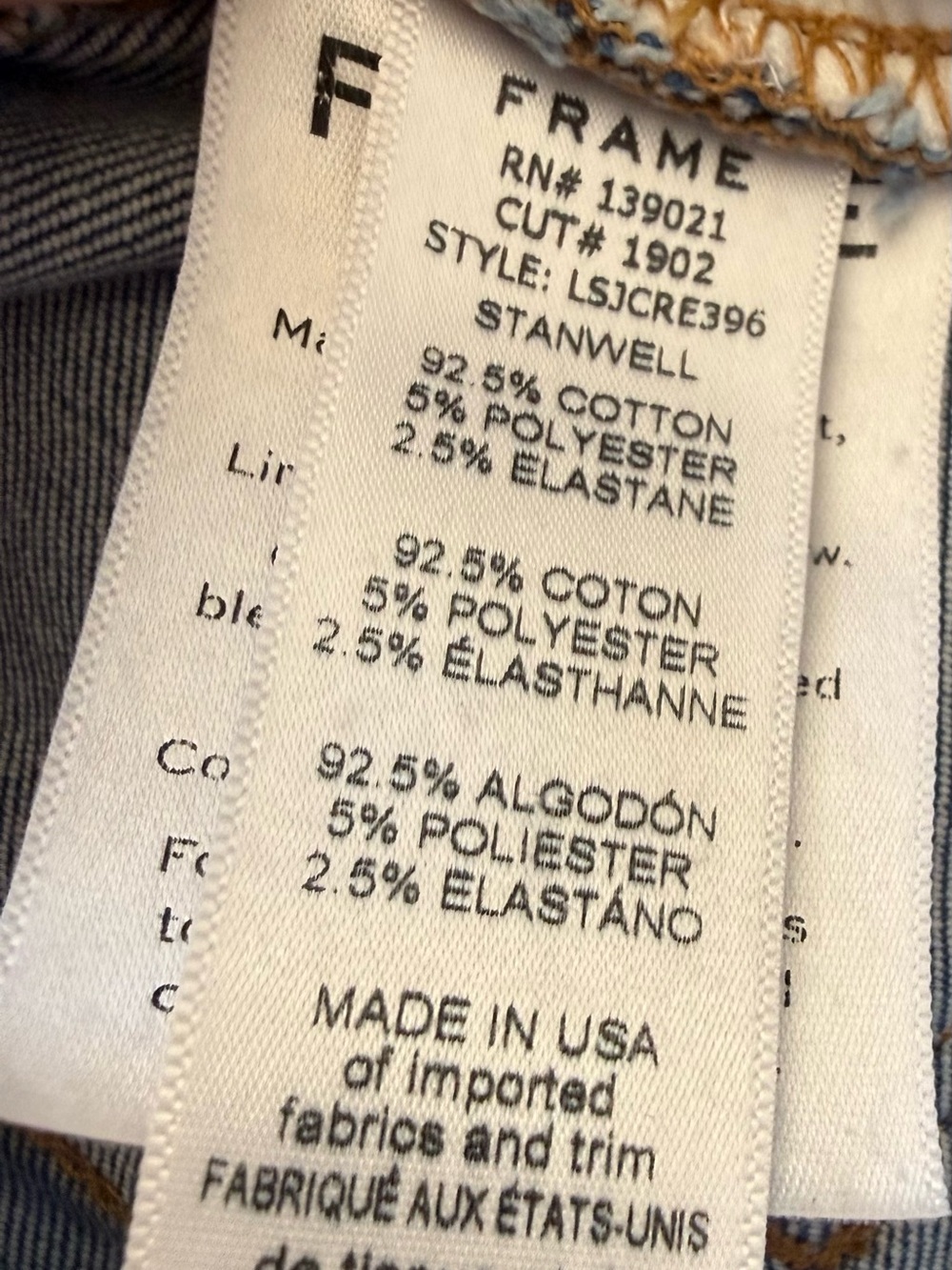 Frame Denim Le Skinny de Jeanne Crop Distressed Jeans in Size 25 - Picture 9 of 12
